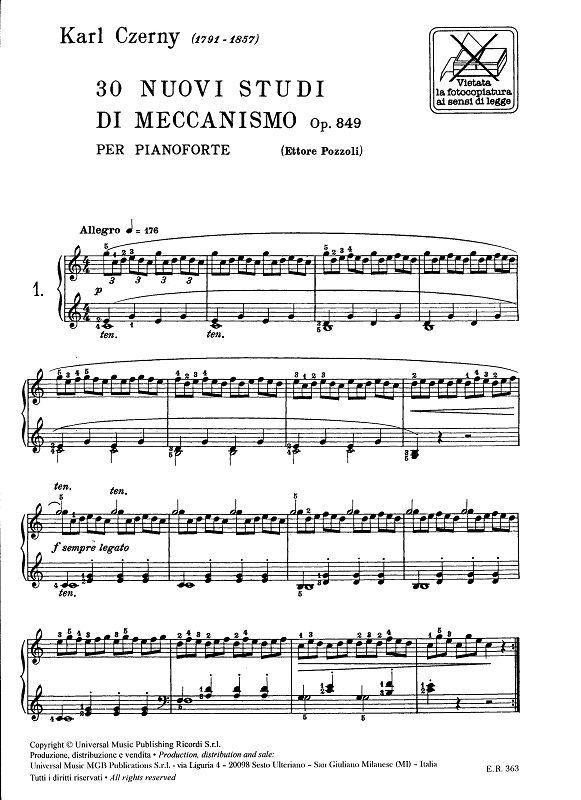 30 Nuovi Studi Di Meccanismo Op. 849 - pro klavír
